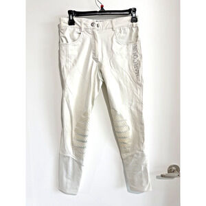 White Harcour Knee Patch Horseback Riding knee grip Breeches Size-34Fr/US -S